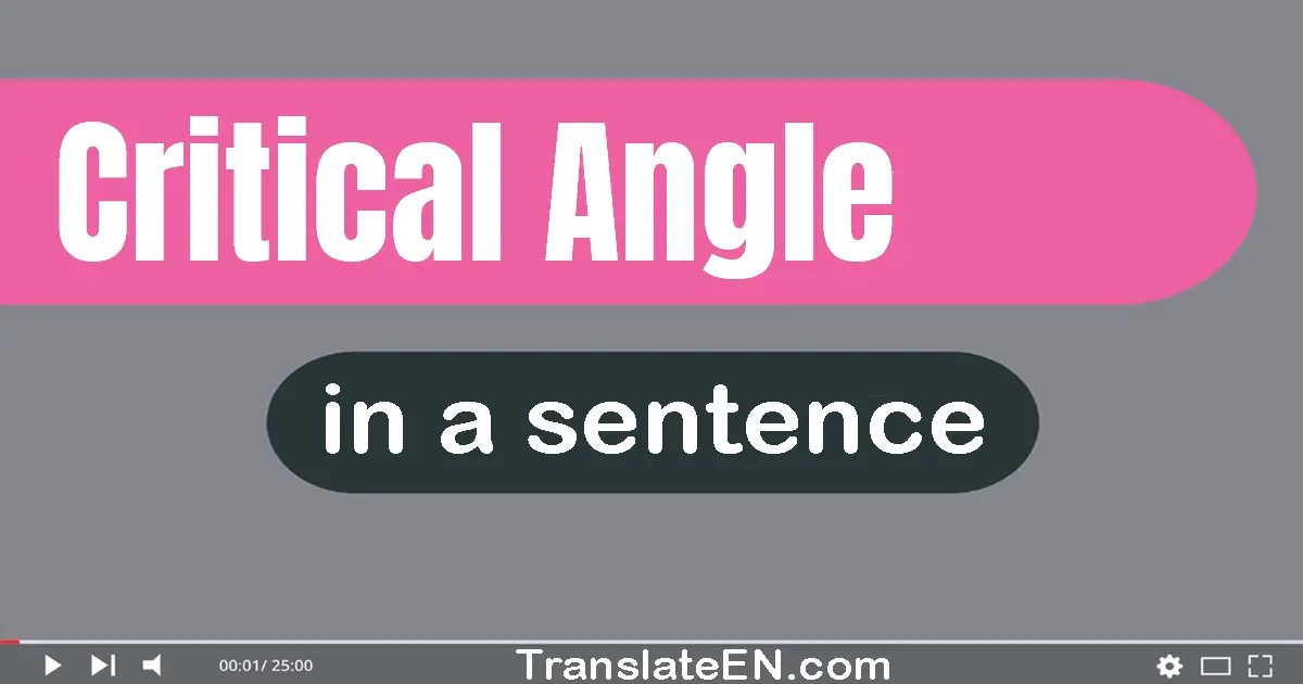 Use "critical angle" in a sentence | "critical angle" sentence examples