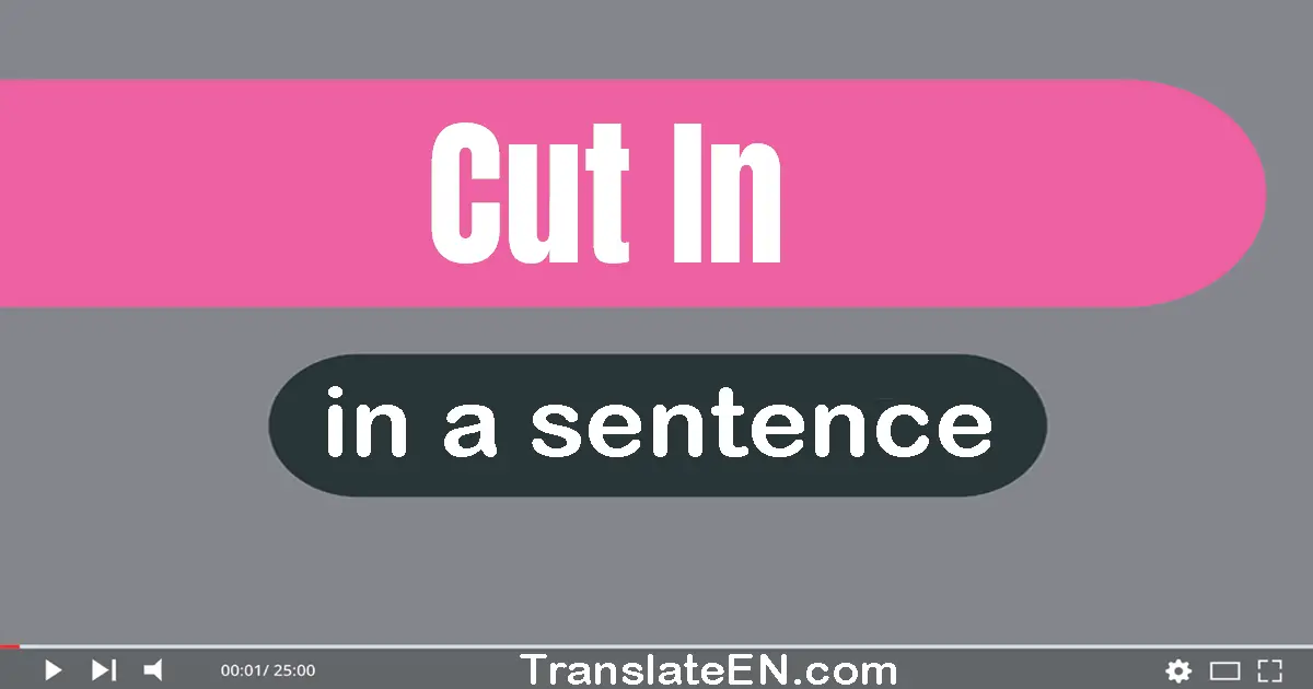Use "cut in" in a sentence | "cut in" sentence examples