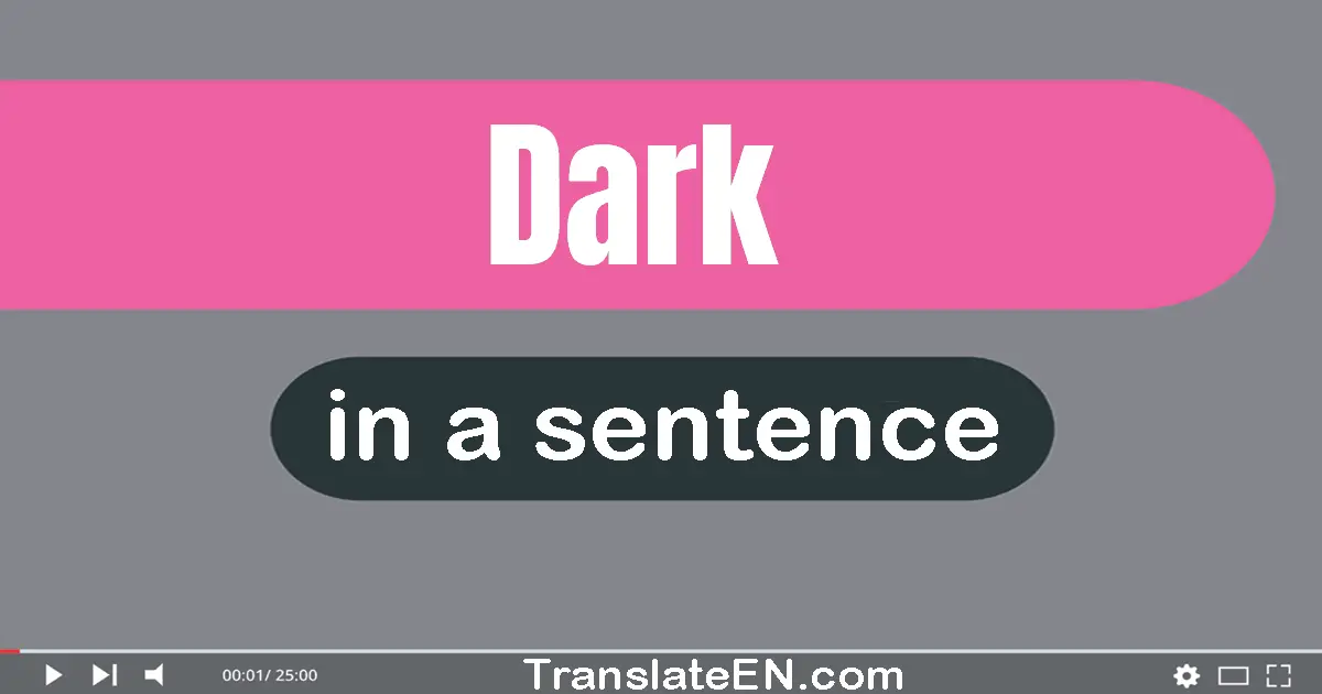 Use "dark" in a sentence | "dark" sentence examples
