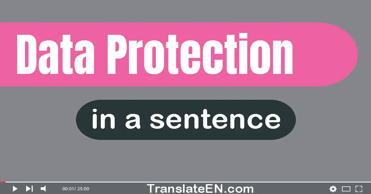 Use "data protection" in a sentence | "data protection" sentence examples
