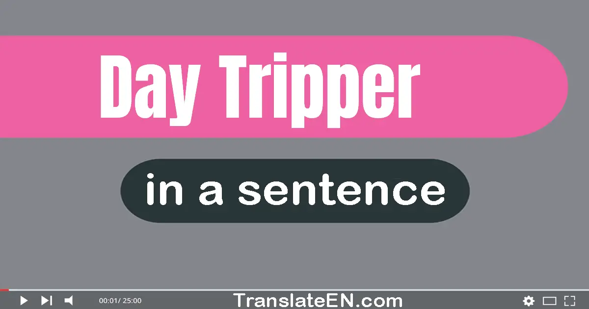 Use "day-tripper" in a sentence | "day-tripper" sentence examples