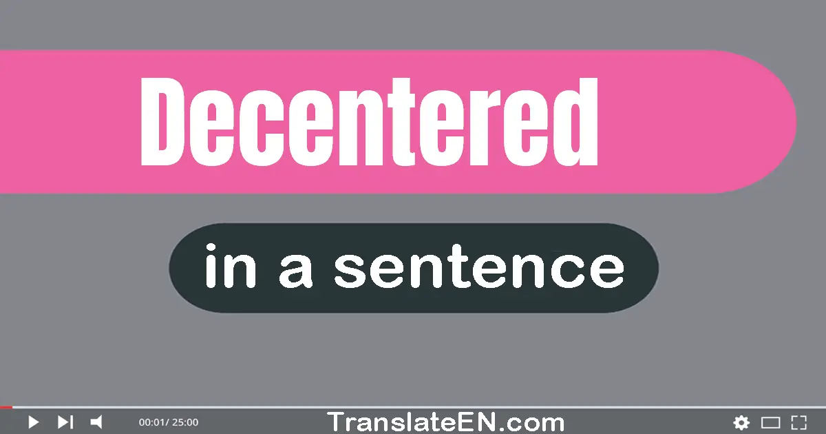 Use "decentered" in a sentence | "decentered" sentence examples