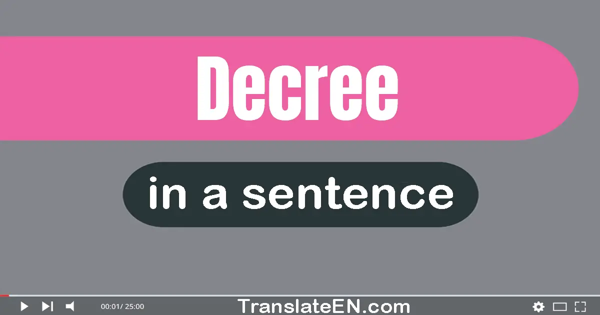 Use "decree" in a sentence | "decree" sentence examples