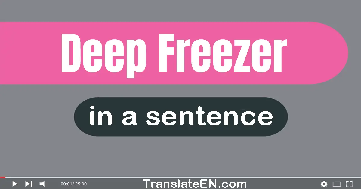 Use "deep freezer" in a sentence | "deep freezer" sentence examples