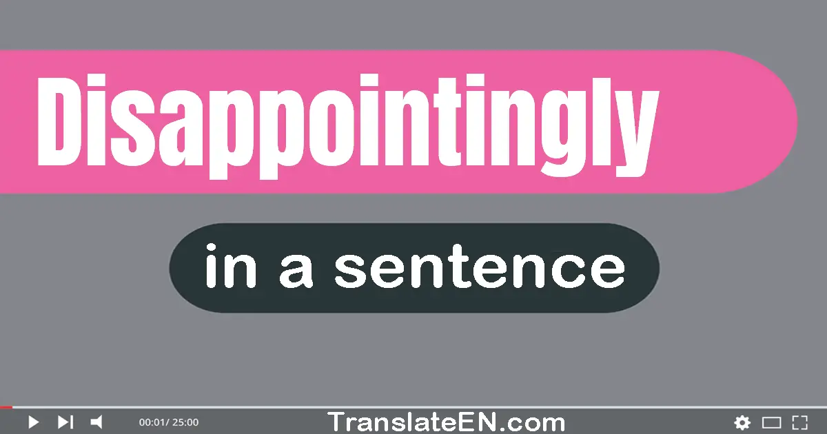 Use "disappointingly" in a sentence | "disappointingly" sentence examples
