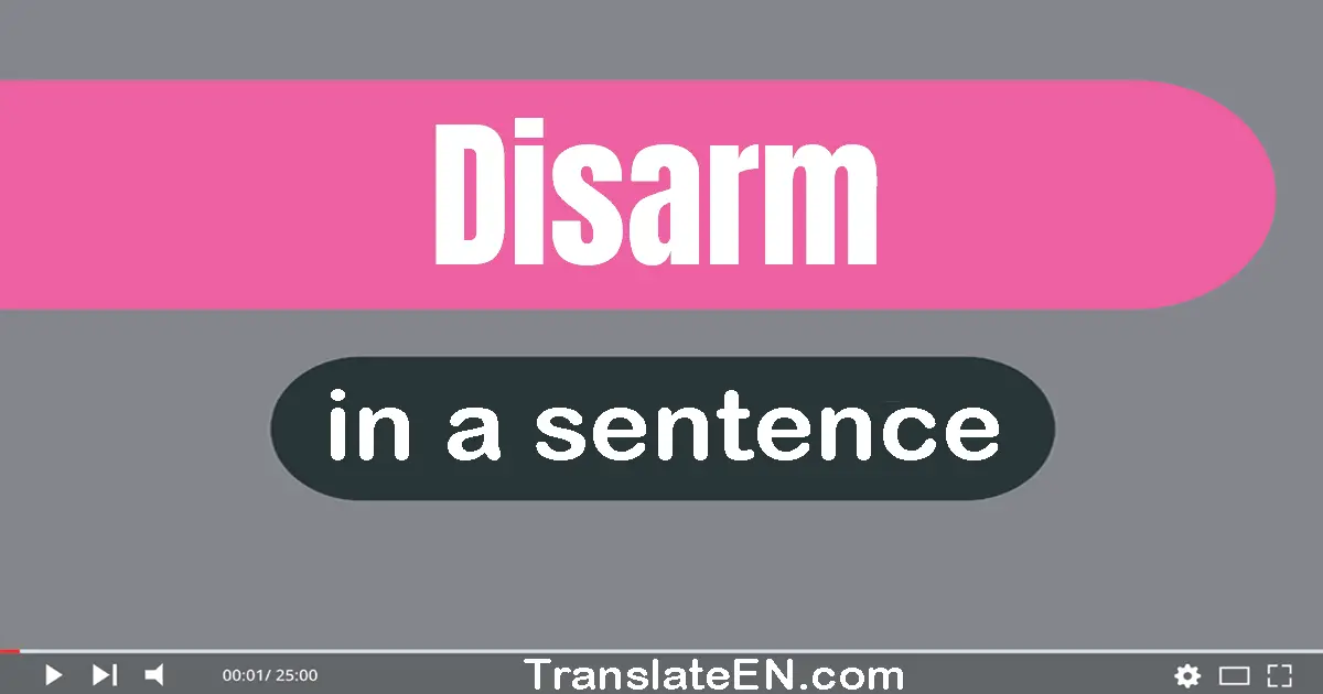 Use "disarm" in a sentence | "disarm" sentence examples