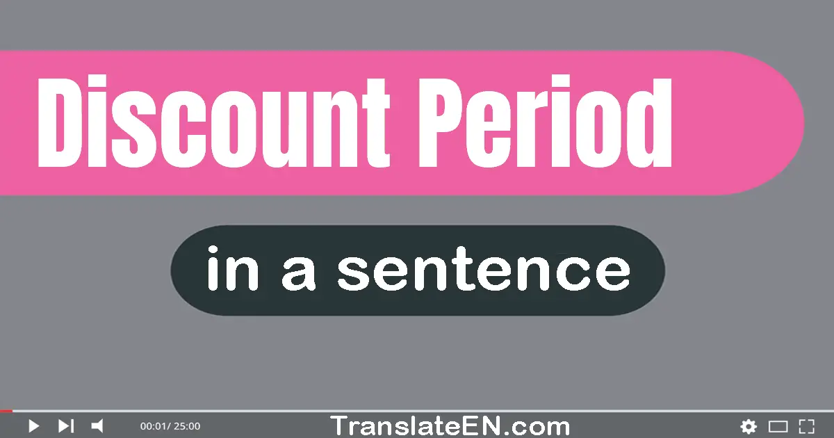 Use "discount period" in a sentence | "discount period" sentence examples