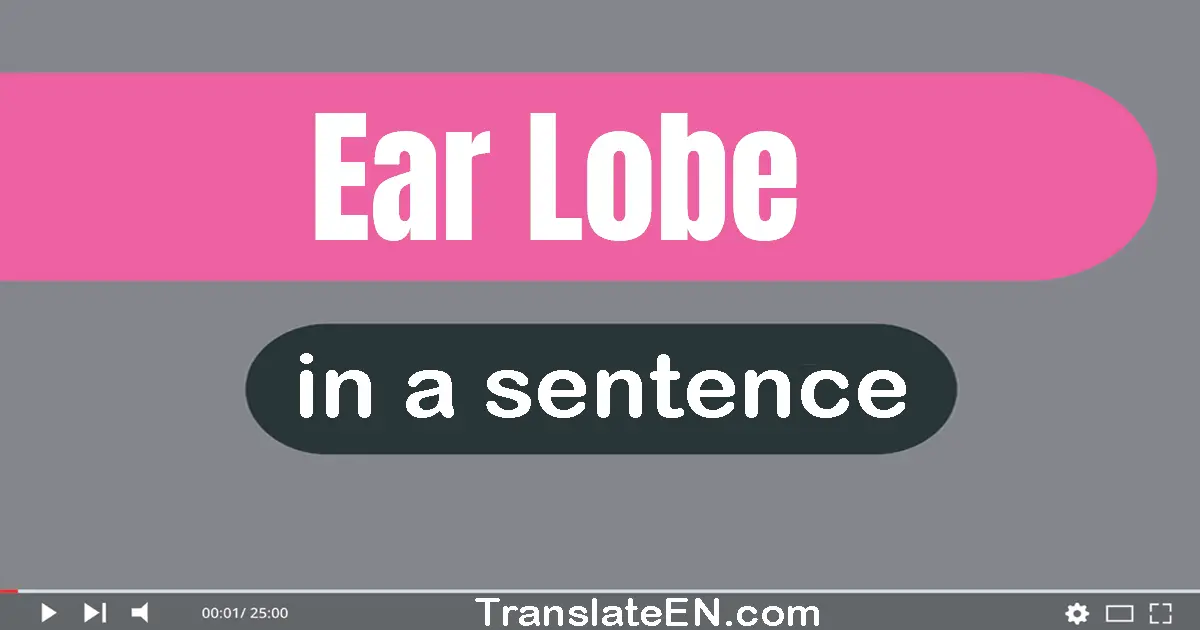 Use "ear lobe" in a sentence | "ear lobe" sentence examples