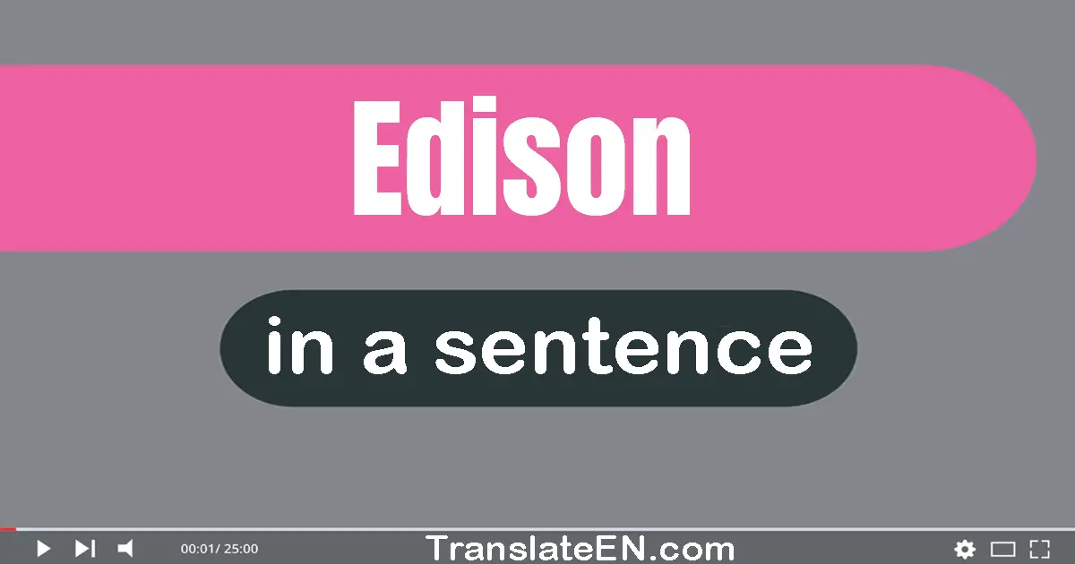 Use "edison" in a sentence | "edison" sentence examples