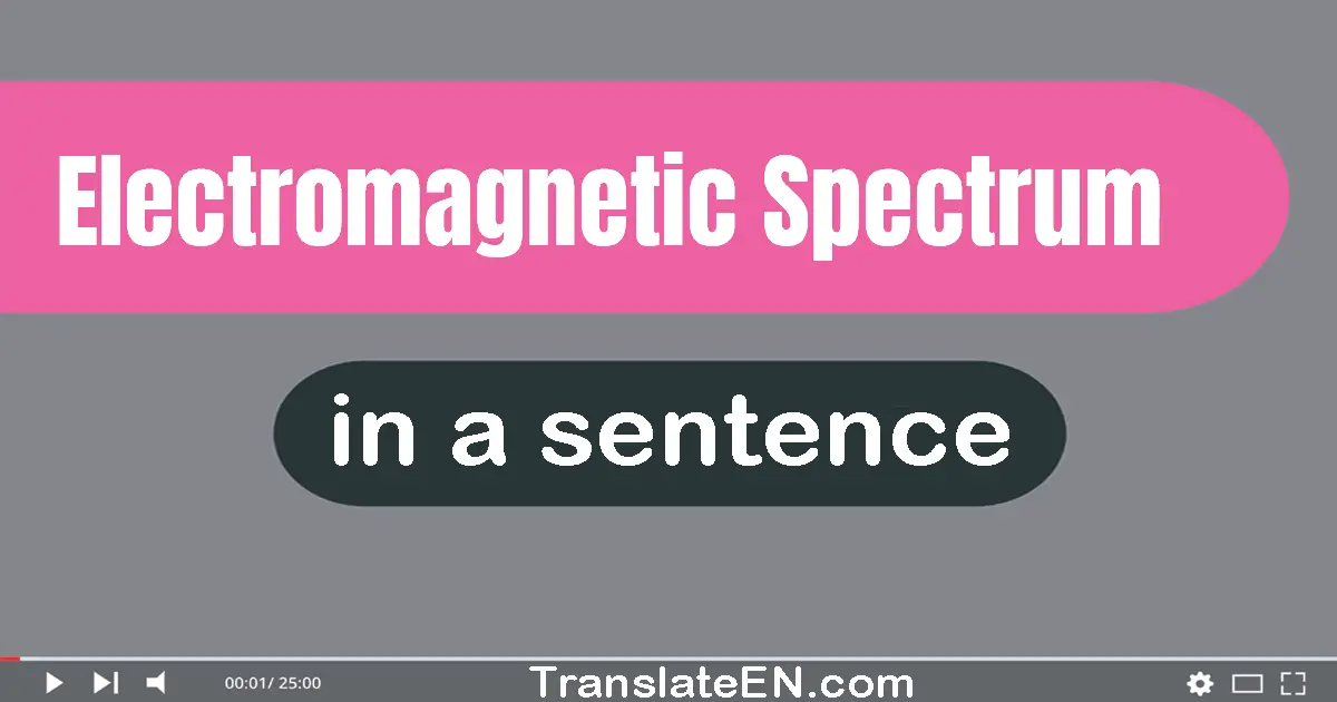 Use "electromagnetic spectrum" in a sentence | "electromagnetic spectrum" sentence examples