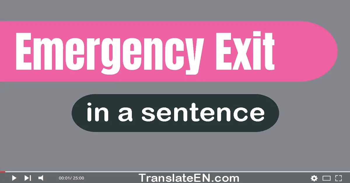 Use "emergency exit" in a sentence | "emergency exit" sentence examples