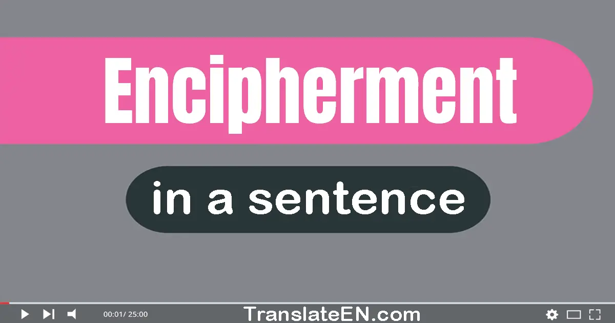 Use "encipherment" in a sentence | "encipherment" sentence examples