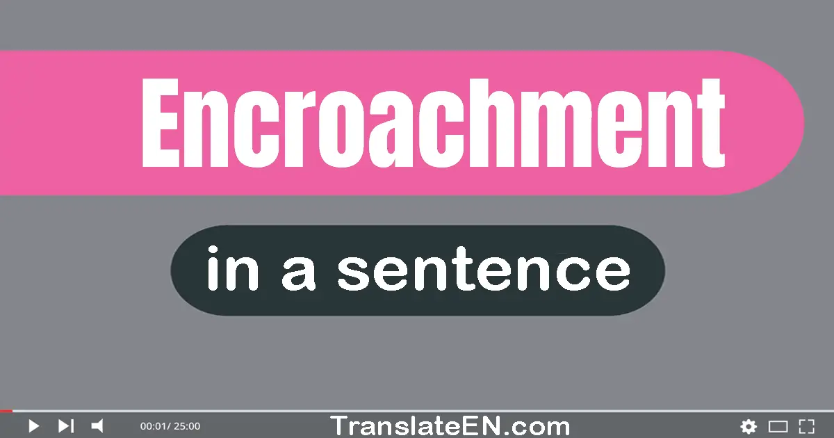 Use "encroachment" in a sentence | "encroachment" sentence examples