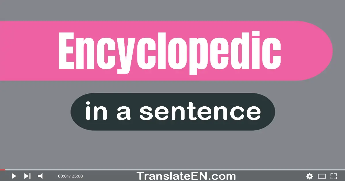 Use "encyclopedic" in a sentence | "encyclopedic" sentence examples