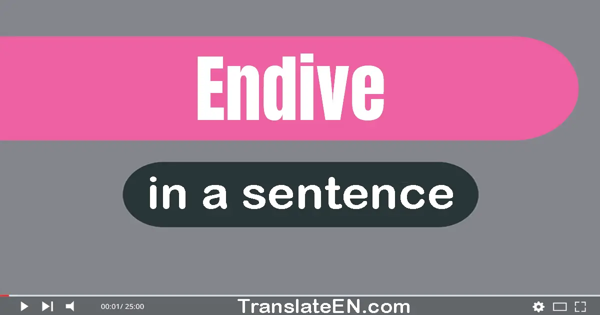 Use "endive" in a sentence | "endive" sentence examples