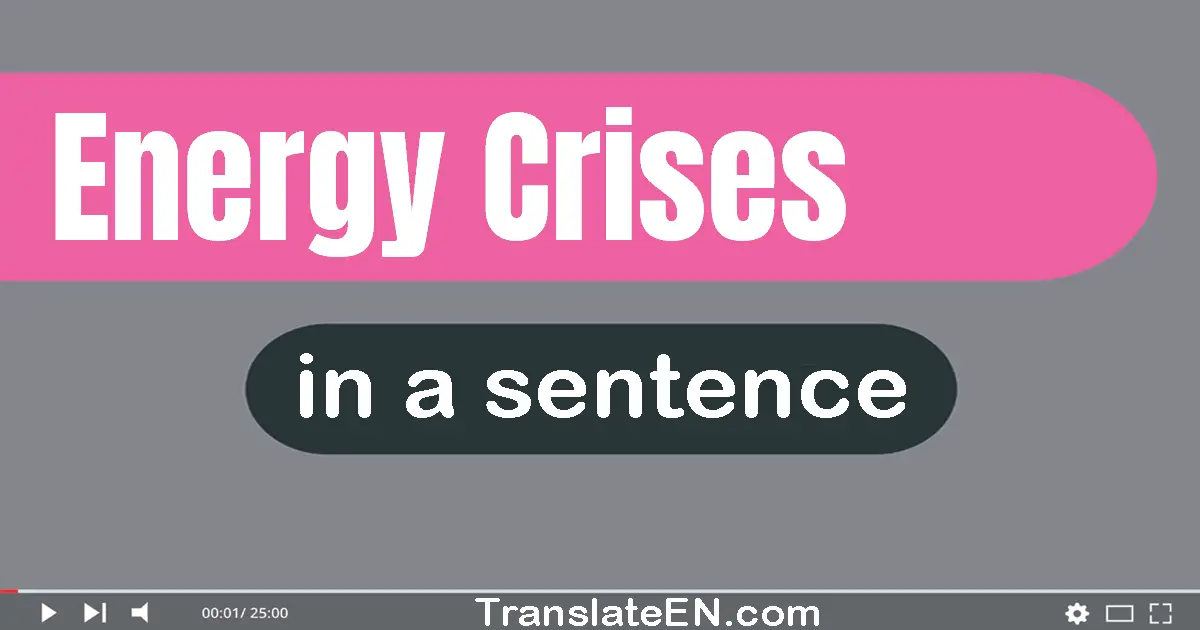 Use "energy crises" in a sentence | "energy crises" sentence examples