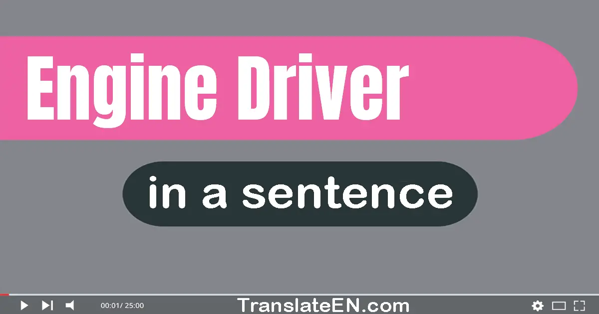 Use "engine driver" in a sentence | "engine driver" sentence examples