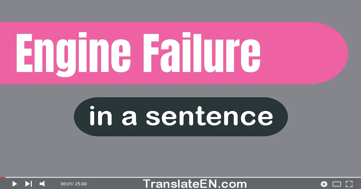 Use "engine failure" in a sentence | "engine failure" sentence examples