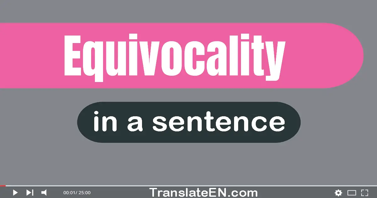 Use "equivocality" in a sentence | "equivocality" sentence examples