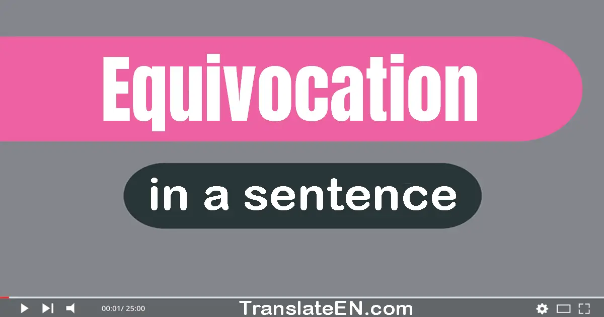Use "equivocation" in a sentence | "equivocation" sentence examples