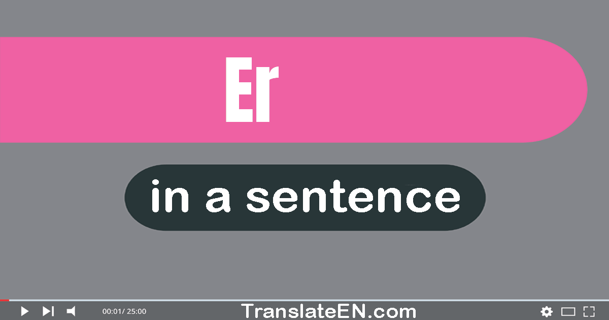 Use "er" in a sentence | "er" sentence examples