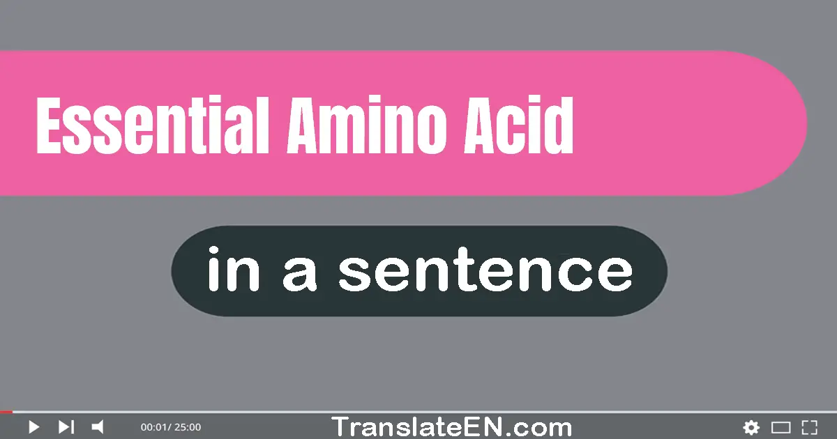 Use "essential amino acid" in a sentence | "essential amino acid" sentence examples