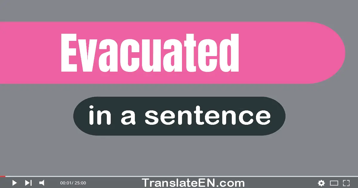 Use "evacuated" in a sentence | "evacuated" sentence examples