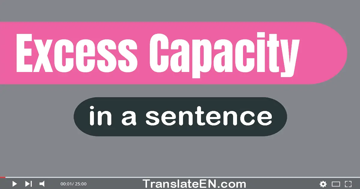 Use "excess capacity" in a sentence | "excess capacity" sentence examples