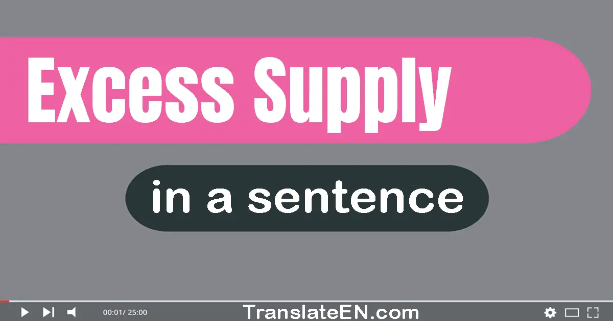 Use "excess supply" in a sentence | "excess supply" sentence examples