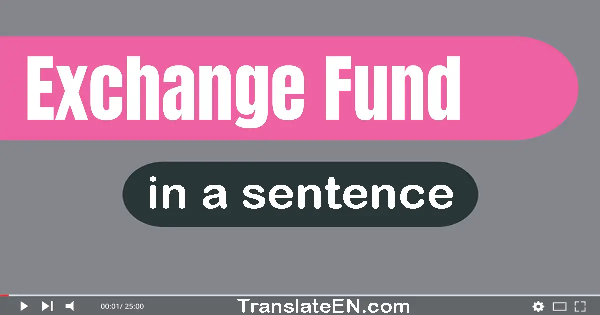 Use "exchange fund" in a sentence | "exchange fund" sentence examples