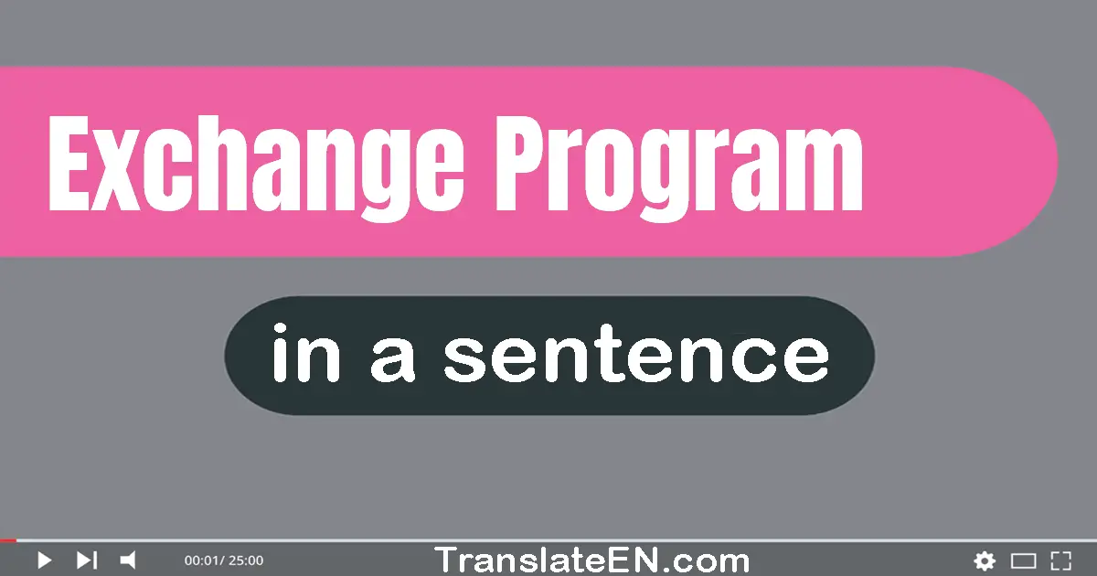 Use "exchange program" in a sentence | "exchange program" sentence examples