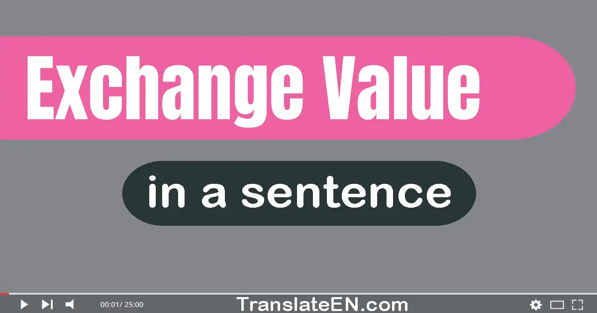 Use "exchange value" in a sentence | "exchange value" sentence examples