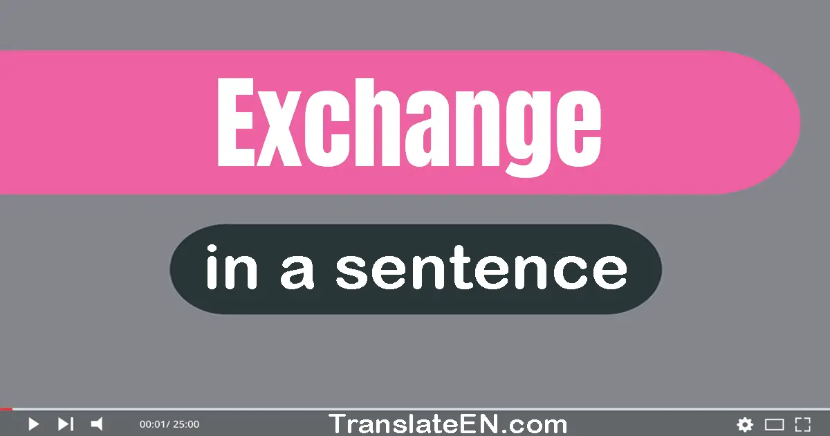 Use "exchange" in a sentence | "exchange" sentence examples