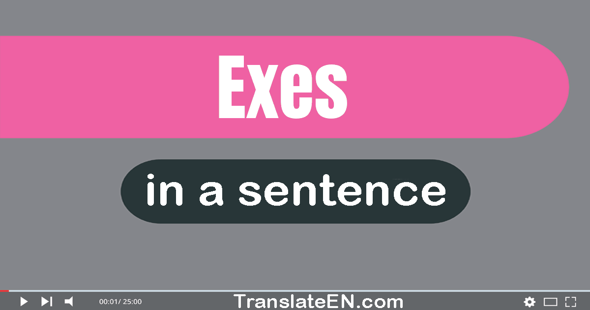 Use "exes" in a sentence | "exes" sentence examples