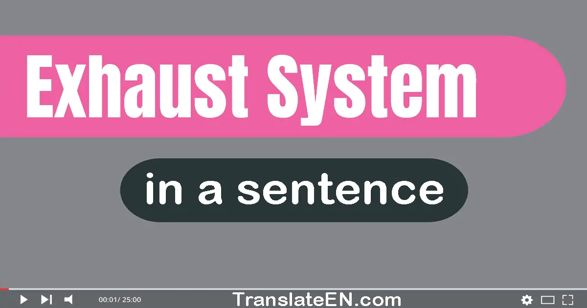 Use "exhaust system" in a sentence | "exhaust system" sentence examples
