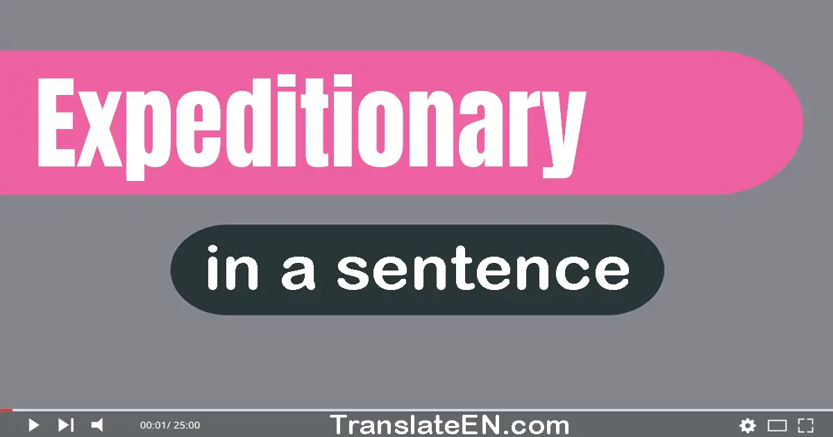 Use "expeditionary" in a sentence | "expeditionary" sentence examples