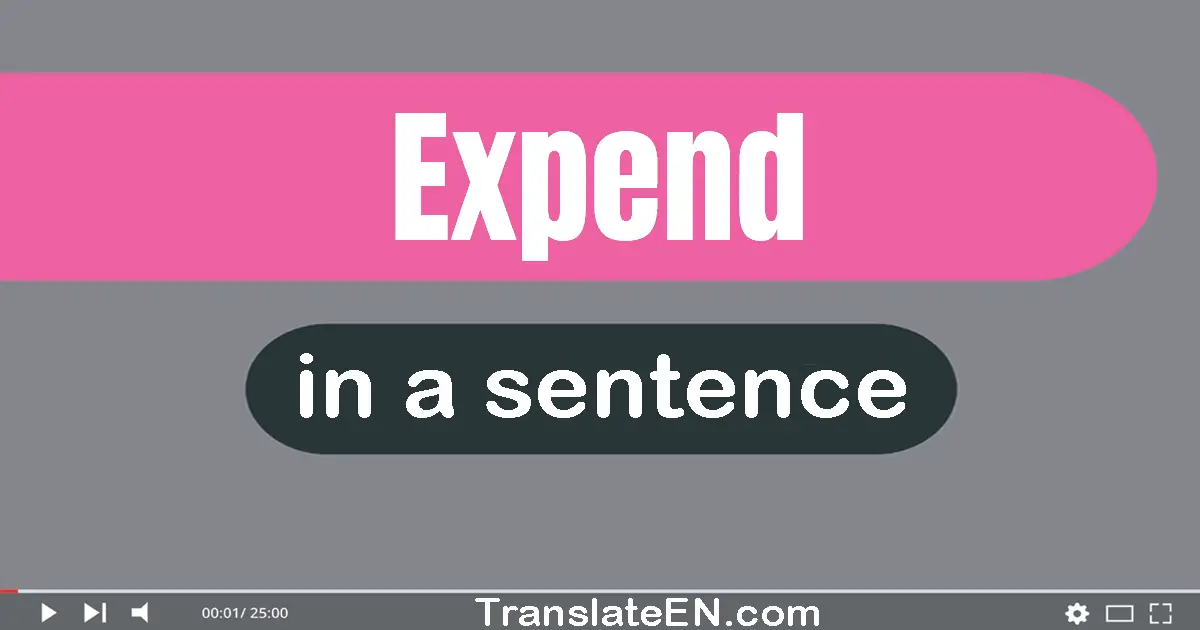 Use "expend" in a sentence | "expend" sentence examples