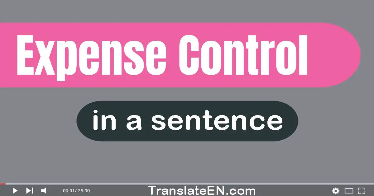Use "expense control" in a sentence | "expense control" sentence examples