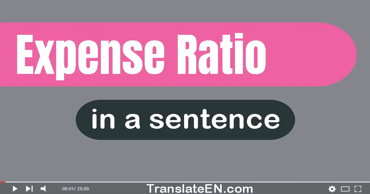 Use "expense ratio" in a sentence | "expense ratio" sentence examples