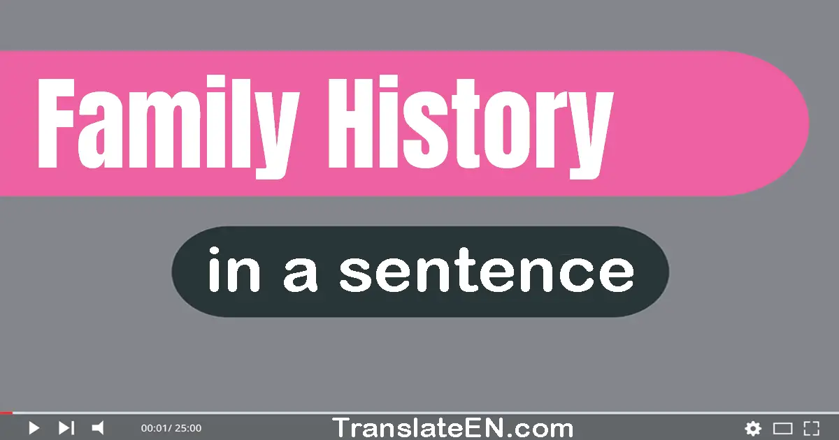 Use "family history" in a sentence | "family history" sentence examples