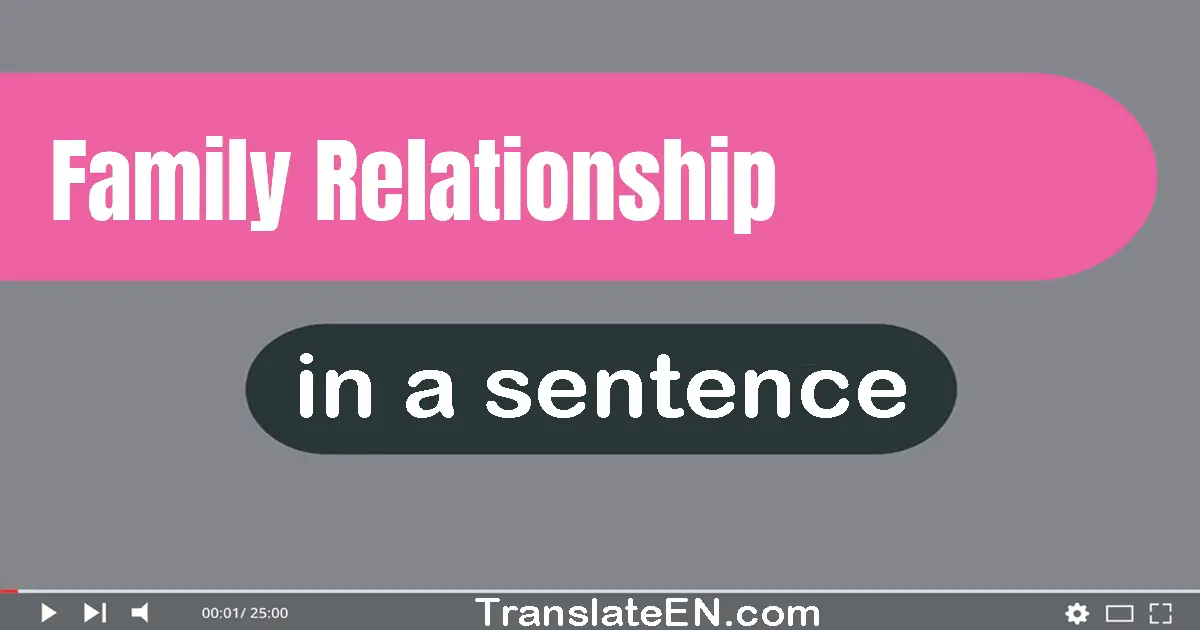 Use "family relationship" in a sentence | "family relationship" sentence examples