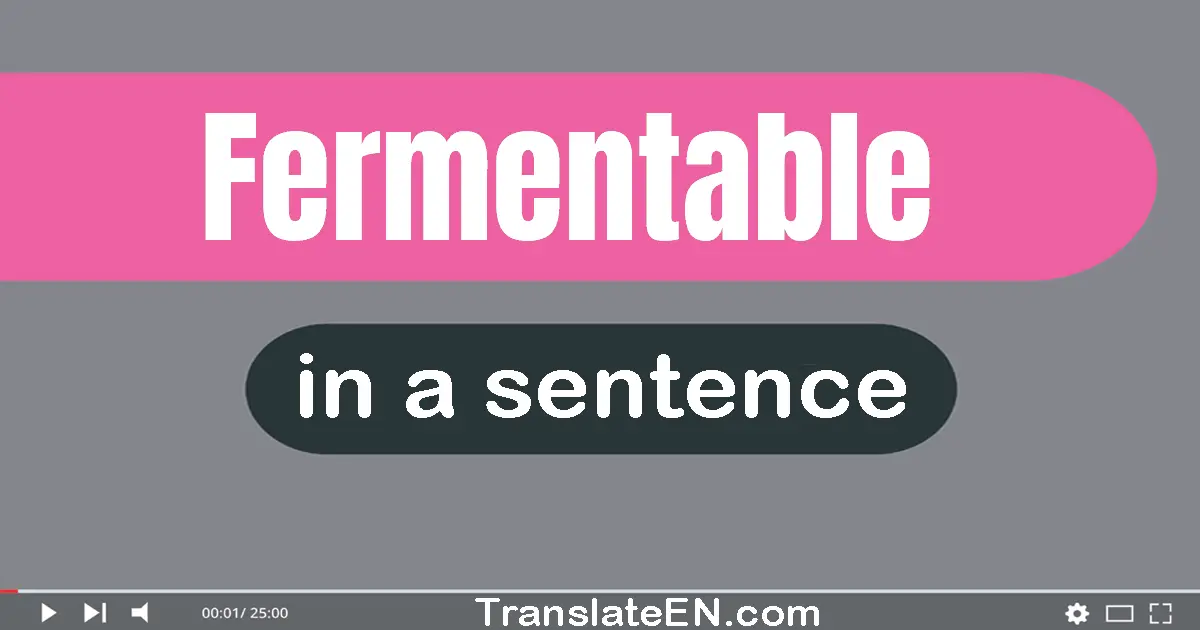 Use "fermentable" in a sentence | "fermentable" sentence examples