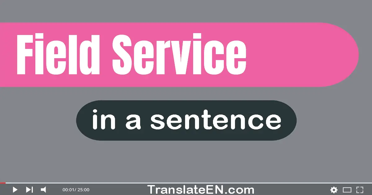 Use "field service" in a sentence | "field service" sentence examples