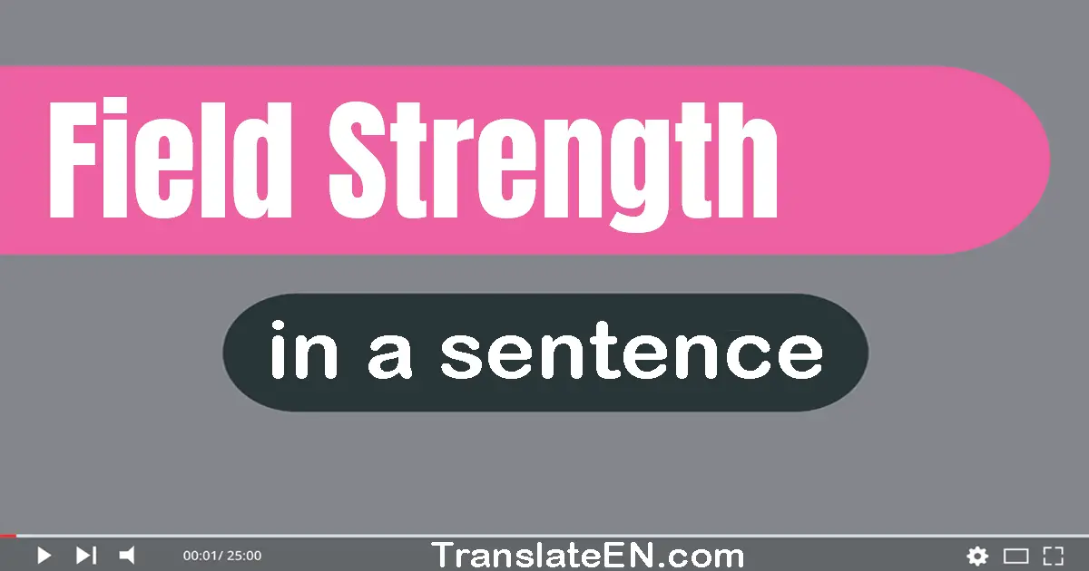 Use "field strength" in a sentence | "field strength" sentence examples