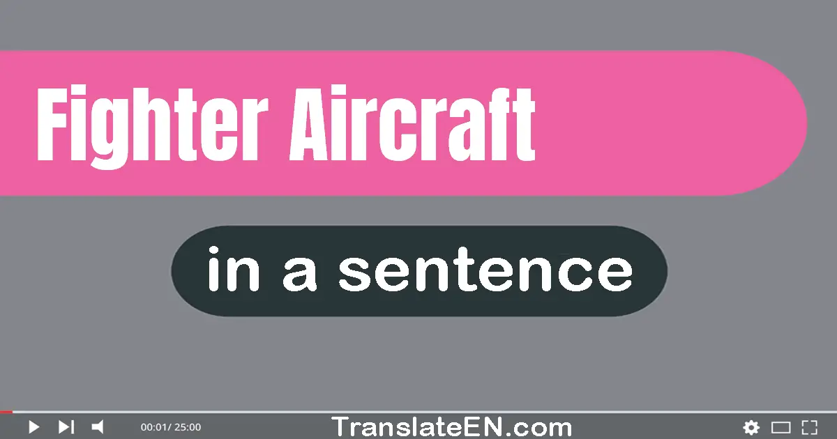 Use "fighter aircraft" in a sentence | "fighter aircraft" sentence examples