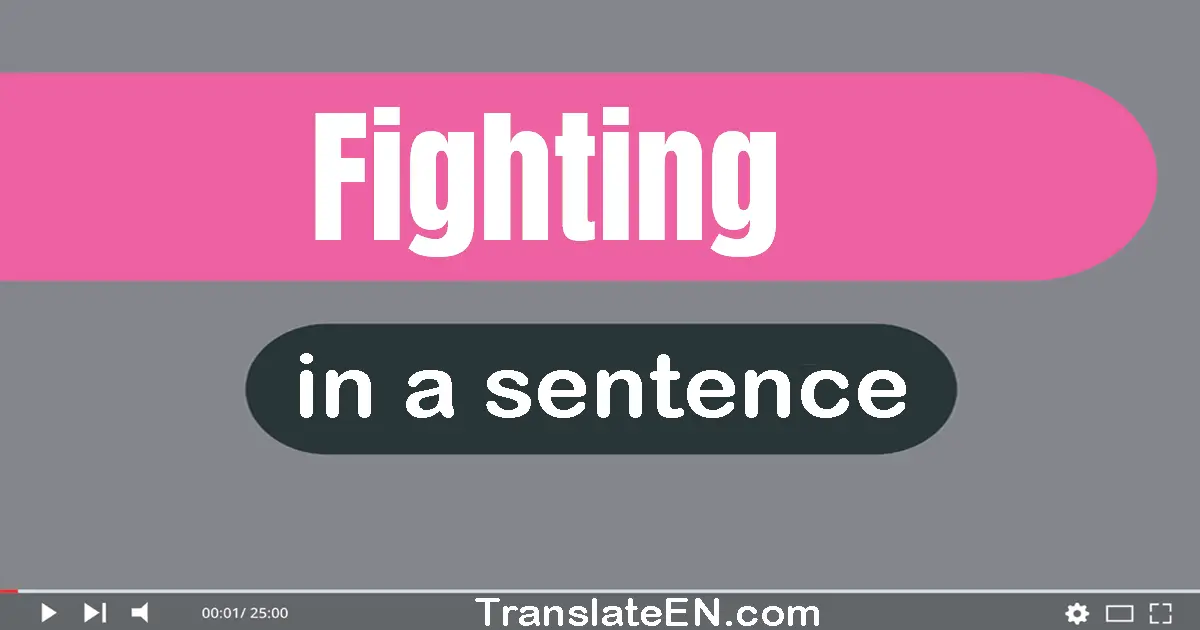 Use "fighting" in a sentence | "fighting" sentence examples