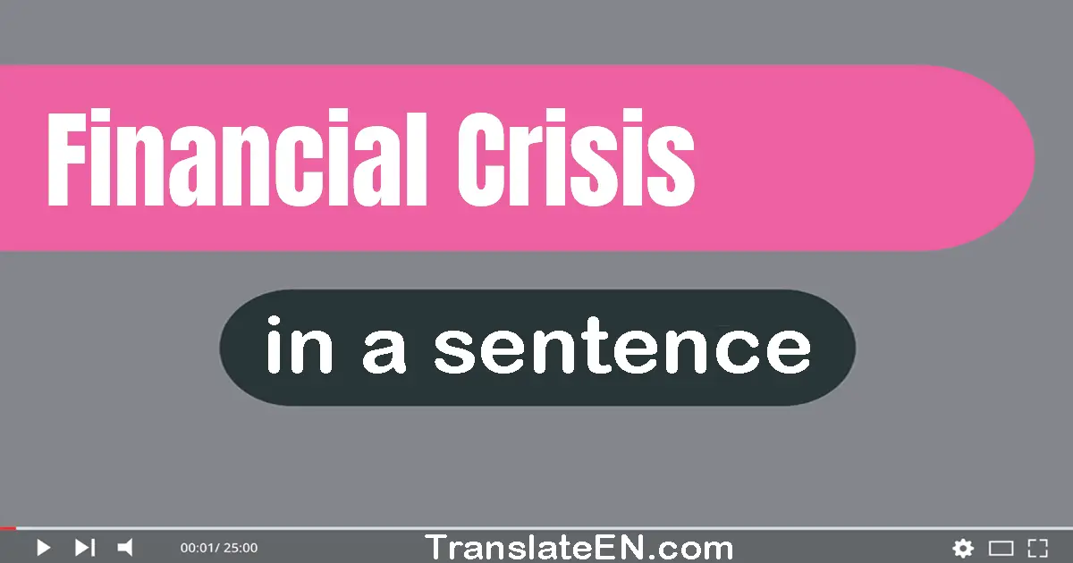 Use "financial crisis" in a sentence | "financial crisis" sentence examples