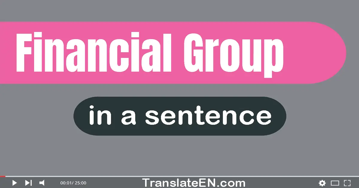 Use "financial group" in a sentence | "financial group" sentence examples