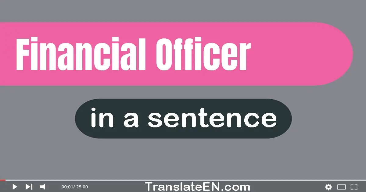 Use "financial officer" in a sentence | "financial officer" sentence examples