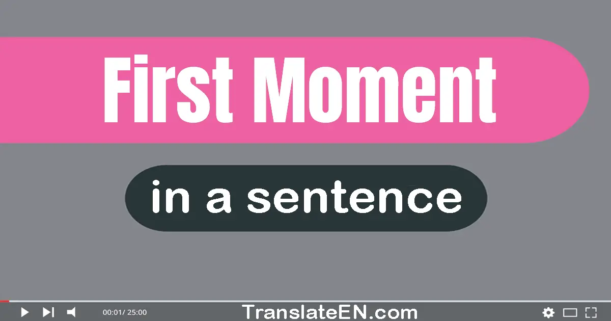 Use "first moment" in a sentence | "first moment" sentence examples